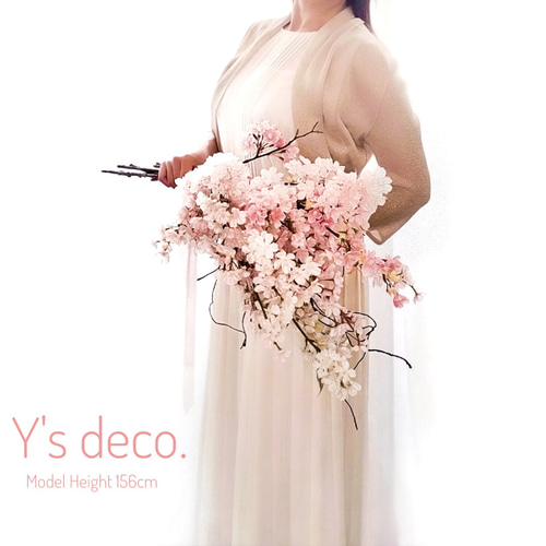 桜 ふわり】 生花に見える 桜2026 ウェディングブーケ 人気 ピンク