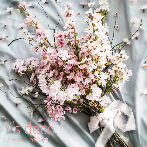 桜 ふわり】桜2025 生花に見える 高級造花 ウェディングブーケ