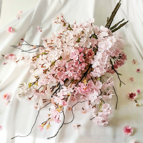 桜 ふわり】 生花に見える ウェディングブーケ 人気 ピンク さくら