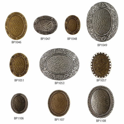 BP1040》ブローチ台 小判 【3ヶ入り】 金具・チェーン Sippou Japan