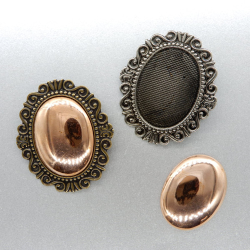 BP1040》ブローチ台 小判 【3ヶ入り】 金具・チェーン Sippou Japan