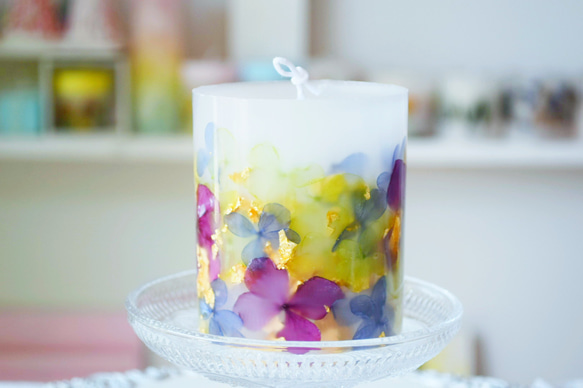 金箔と紫陽花～ボタニカルキャンドル～和モダン 人気・おすすめ｜使いやすい・旅行におすすめ 品質保証 全国発送 正規品・日本国内発送・安心保証付き