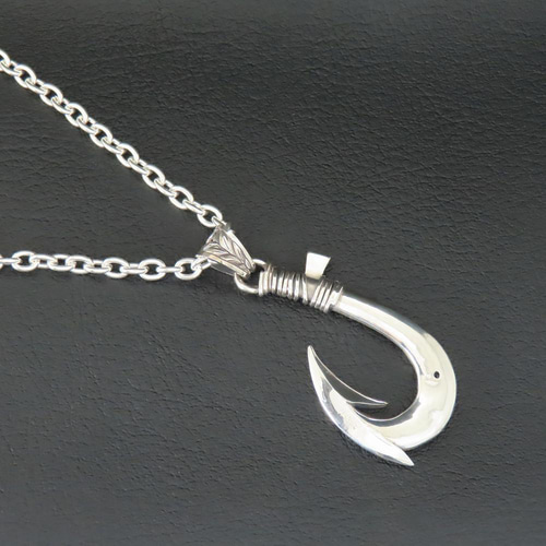 釣り針ネックレス シルバー925 【刻印無料】 ハワイアン 釣り針