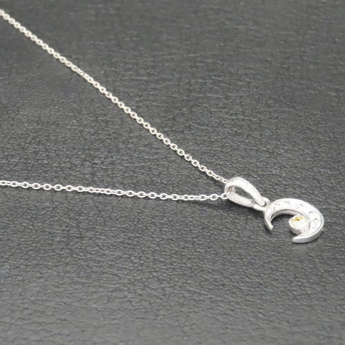 三日月&星ネックレス シルバー925 【刻印無料】 三日月