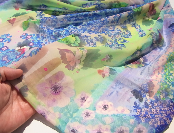 【１週間】シフォン水彩ストール～森のおはなし　泉～ 16枚目の画像