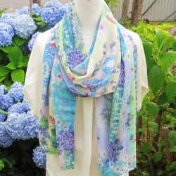 【１週間】シフォン水彩ストール～森のおはなし　泉～ 9枚目の画像