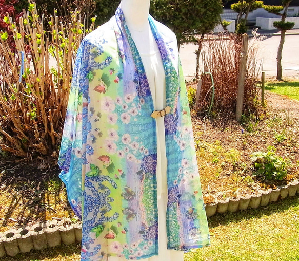 【１週間】シフォン水彩ストール～森のおはなし　泉～ 7枚目の画像