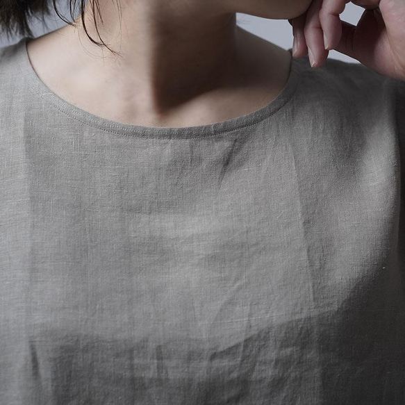 [wafu] 蓬鬆、輕盈、溫柔 Miyaya Ama Linen Top 亞麻T卹 / Shiniro p015a-hbm1 第7張的照片