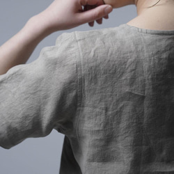 【wafu】ふわっと 軽くやさしい 雅亜麻 Linen Top リネンTシャツ /榛色 p015a-hbm1 8枚目の画像