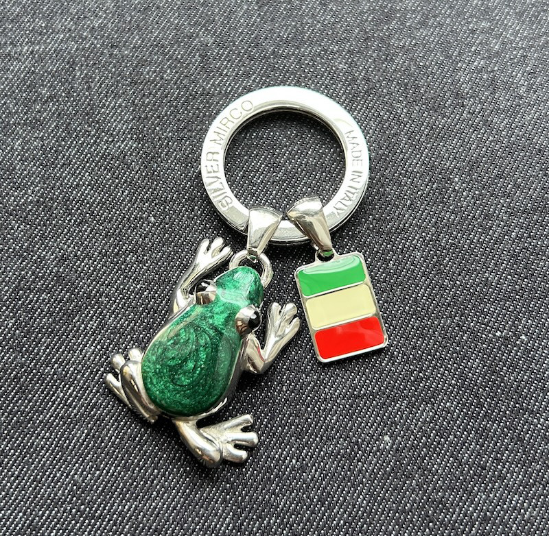 【SALE】シルバー925のチャームキーリング「かえる」【送料無料】