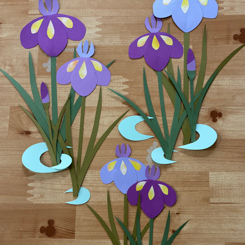 壁面飾り【菖蒲】5月 季節の花 切り絵 とことこ♪ 通販 11546235