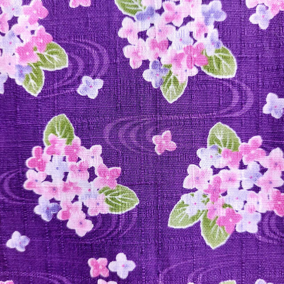 弓道　かけ袋　弽入れ　紫陽花　ドビー織 4枚目の画像
