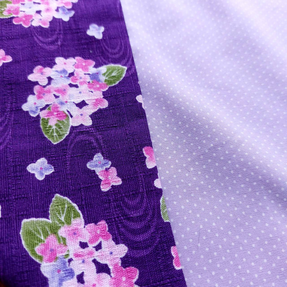 弓道　かけ袋　弽入れ　紫陽花　ドビー織 3枚目の画像