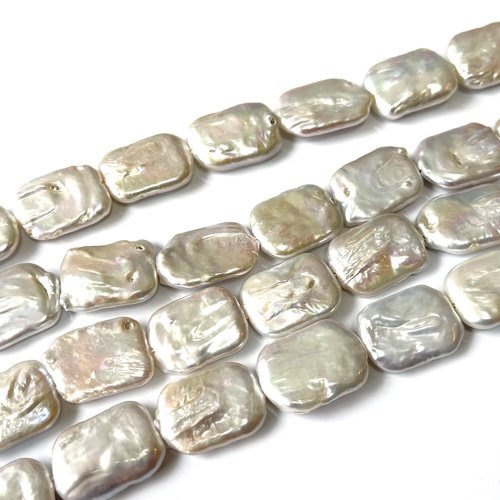 PA125 バロック 長方形 真珠 核有り淡水パール 連売り 天然石 ストーン