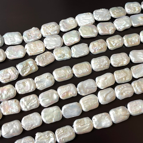 PA125 バロック 長方形 真珠 核有り淡水パール 連売り 天然石 ストーン