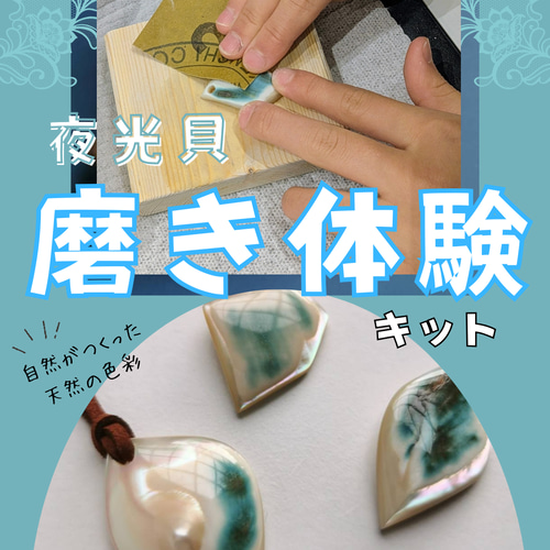 期間割　夜光貝のアクセサリーパーツB 2枚 夜光貝磨きアクセサリー作りキット ✳【 ランダムパーツ 】 キット