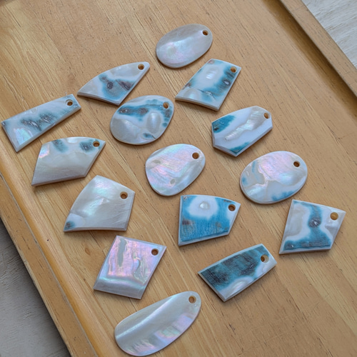 夜光貝磨きアクセサリー作りキット ✳【 ランダムパーツ 】 キット