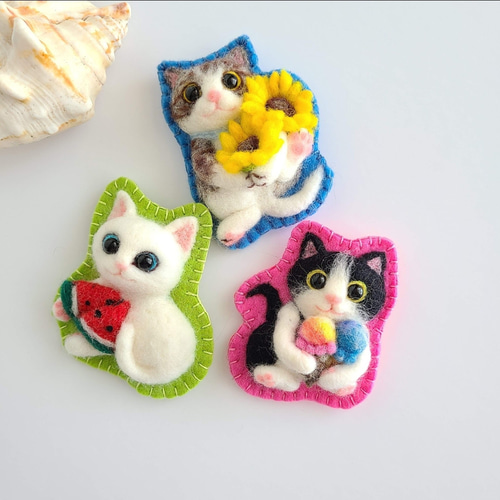 羊毛フェルト セミオーダー猫 くうちゃん様 羊毛フェルト セミオーダー猫 くうちゃん様