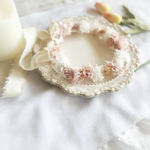 花冠　ベビー　キッズ　花かんむり 花冠 ベビー キッズ 花かんむり pink white - メルカリ