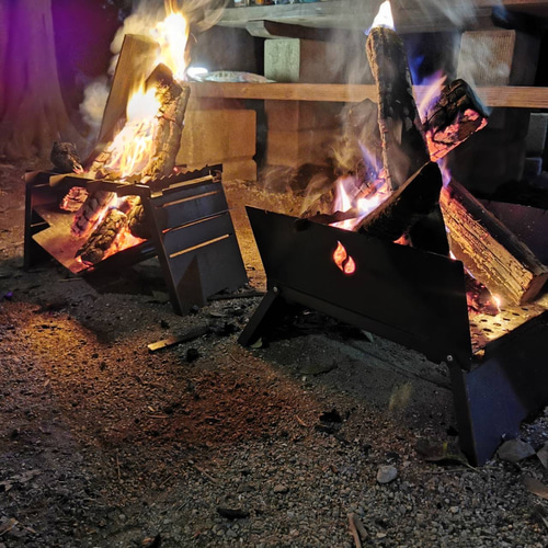 焚き火台 - cacomi-black fire - 組立15秒、オシャレな黒皮鉄の焚き火