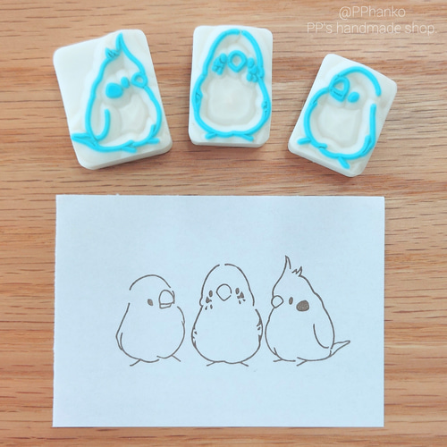 ラフな鳥たちの消しゴムはんこ はんこ・スタンプ PP 通販 11551850
