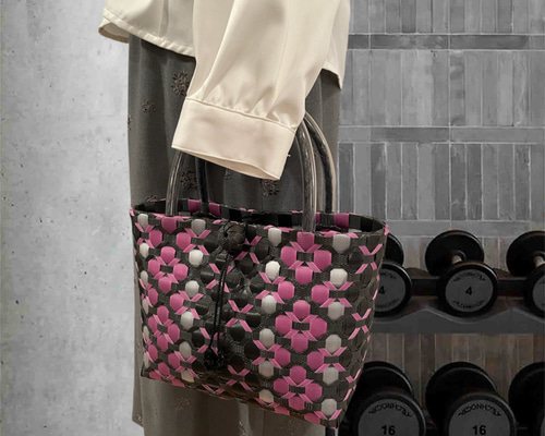 ご注文品★プラカゴ★お散歩バッグ　PPバンド ダックスフンド☆プラカゴ☆お散歩バッグ温泉バッグ エコバッグ PP