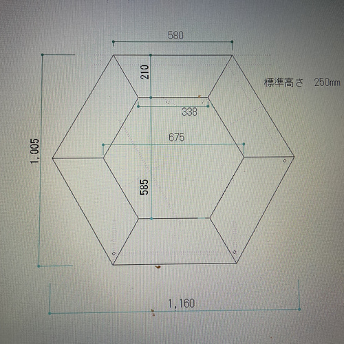 ヘキサゴンテーブル 中セット ウォールナット キャンプテーブル