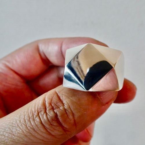 仁尾彫金『ブロックシルバーリング』ハンドメイド203 指輪・リング 