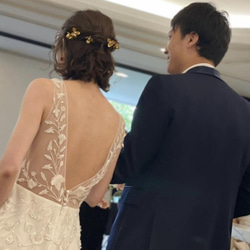 【ゼクシィ掲載】小枝　カチューシャ　ウェディング　ブライダル　ゴールド　花嫁　ヘッドアクセサリー　結婚式　 MA18 7枚目の画像