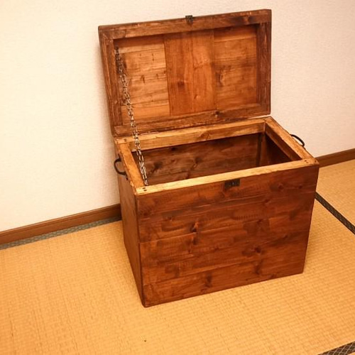 受注制作サイズオーダー可（別途見積） アンティーク風 木箱 収納箱