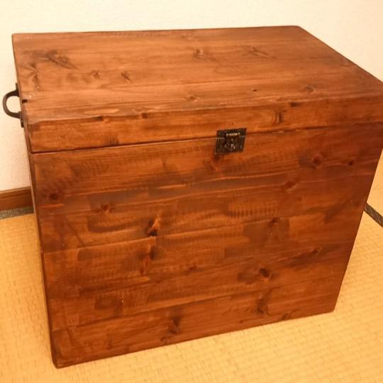 受注制作サイズオーダー可（別途見積） アンティーク風　木箱　収納箱　収納BOX　テーブル　腰掛け