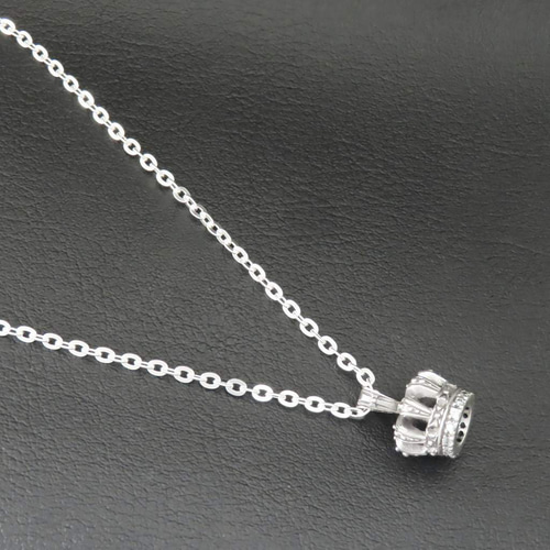 クラウンネックレス シルバー925 クリア 【刻印無料】 クラウン 王冠