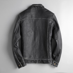牛革アンティークスタイルジャケット Cow Leather Antique Style Jacket 4枚目の画像