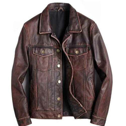 牛革アンティークスタイルジャケット Cow Leather Antique Style Jacket 1枚目の画像