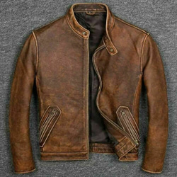 牛皮革ライダージャケット Cow Crust Leather Rider Jacket 1枚目の画像