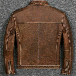 牛皮革ライダージャケット Cow Crust Leather Rider Jacket 2枚目の画像
