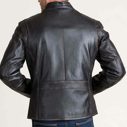 牛革ユーズド加工クラシックジャケット Cow Leather Distressed Classic Jacket 3枚目の画像