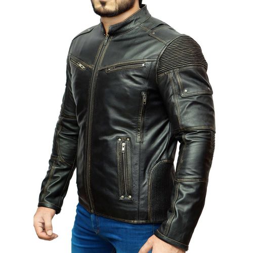 羊革・ガンポケット付き羊革ユーズド加工ジャケット Sheep Leather 