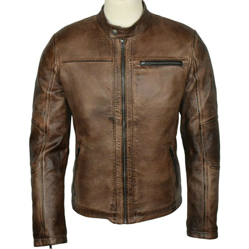 羊革・立っている襟付き羊革ジャケット Sheep Leather Jacket
