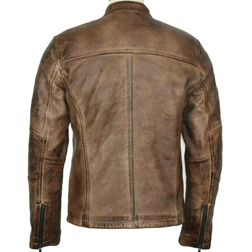 羊革・立っている襟付き羊革ジャケット Sheep Leather Jacket