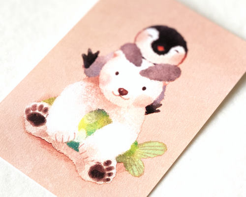 ぺん＆くまポストカード［いつもいっしょセット］同柄3枚入り ポスト