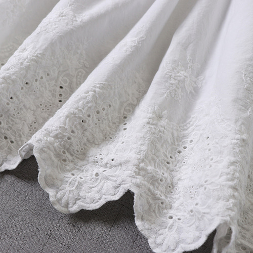 コットン100%】フラワー刺繍裾 ティアードインナーワンピース