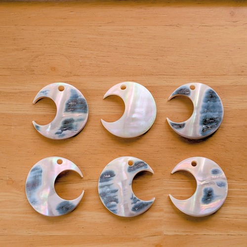 夜光貝磨きアクセサリー作りキット ✳【 三日月 】 キット 夜光貝