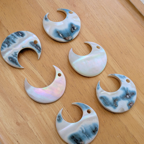 夜光貝磨きアクセサリー作りキット ✳【 三日月 】 キット 夜光貝