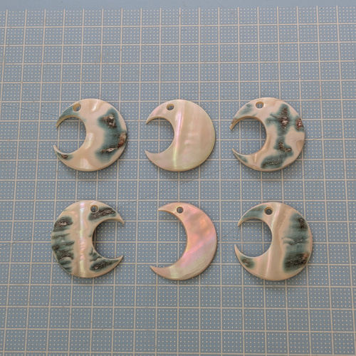 夜光貝磨きアクセサリー作りキット ✳【 三日月 】 キット 夜光貝