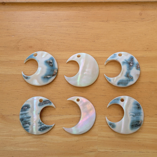 夜光貝磨きアクセサリー作りキット ✳【 三日月 】 キット 夜光貝