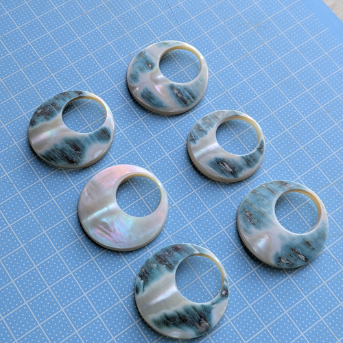 夜光貝磨きアクセサリー作りキット ✳【 月 】 キット 夜光貝jewelry