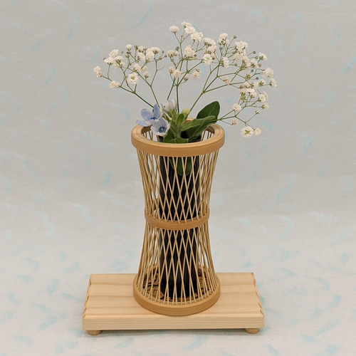 駿河竹細工 一輪挿し 花器 TSUZUMI （つづみ）【花台付き】 フラワー