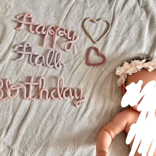 ウールレター Happy half Birthday お花setの通販 by Suu｜ラクマ