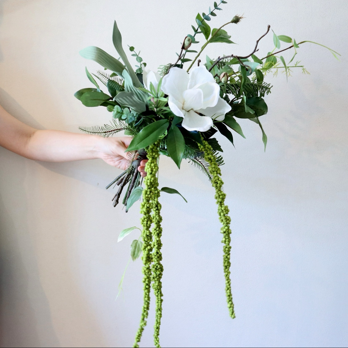 ●アマランサス　ウェディングブーケ　アーティフィシャルフラワー　造花　ブーケ 再販✳︎カラーとアマランサスのbouquet✳︎アーティフィシャル